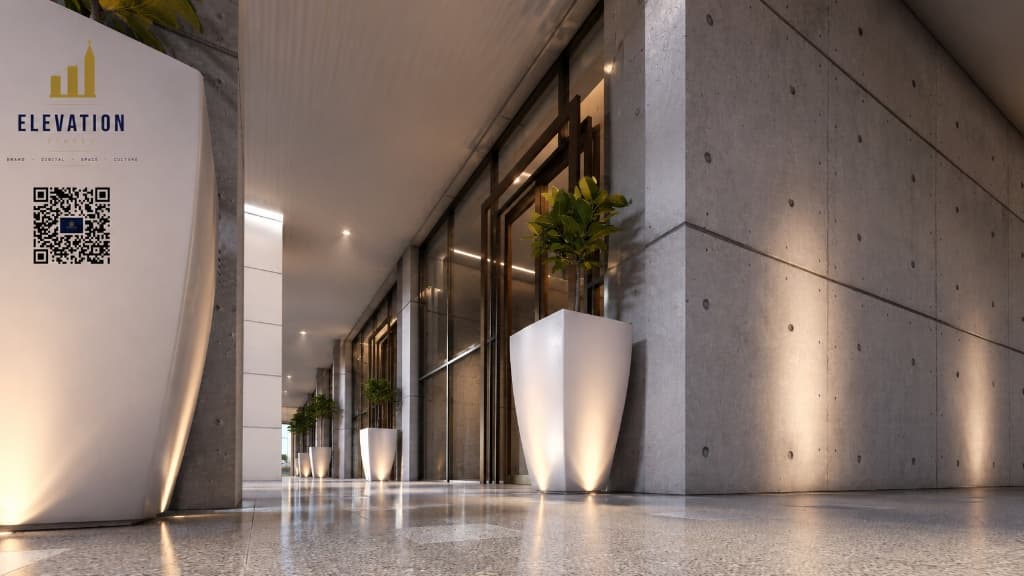 Raw Concrete Executive Gallery Atrium