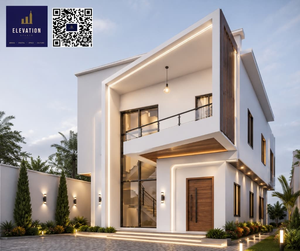Modern 5-Bedroom Luxury Residence — Alternative Material Finish & Timber Screen Elevation