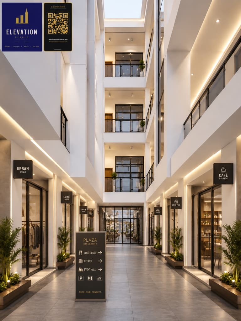 Modern Commercial Plaza & Indoor Atrium